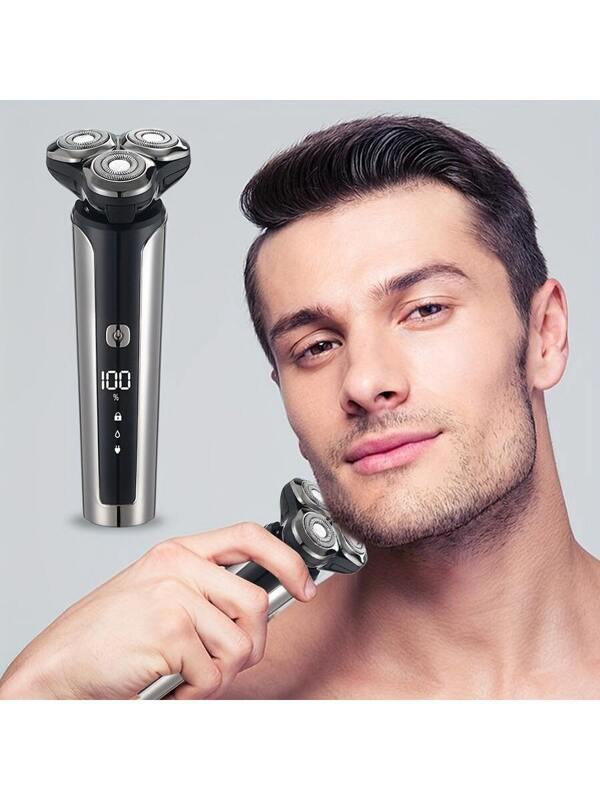 Men's Multi-Functional Electric Shaver Men's Rechargeable Shaver Men's Wireless Electric Shaver Waterproof Dry Wet Dual-Use Mens Electric Razor Black