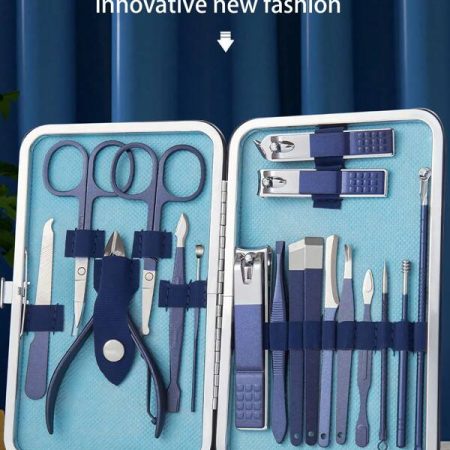 Manicure Set Pedicure Kit Nail Clippers Set Fingernail Clipper Set Ingrown Toenail Nail Kit Scissor Nail Trimmer Kit Women And Men's Care Grooming Tools Blue