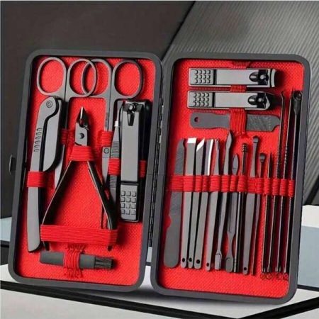 10PCS Full Set Of Gifts Professional Nail Clippers Manicure Tool Set With Travel Case - Includes Cuticle Nippers And Cutter Kit - Grooming Kit For Travel - Portable,Bag,Organizer,Storage Black