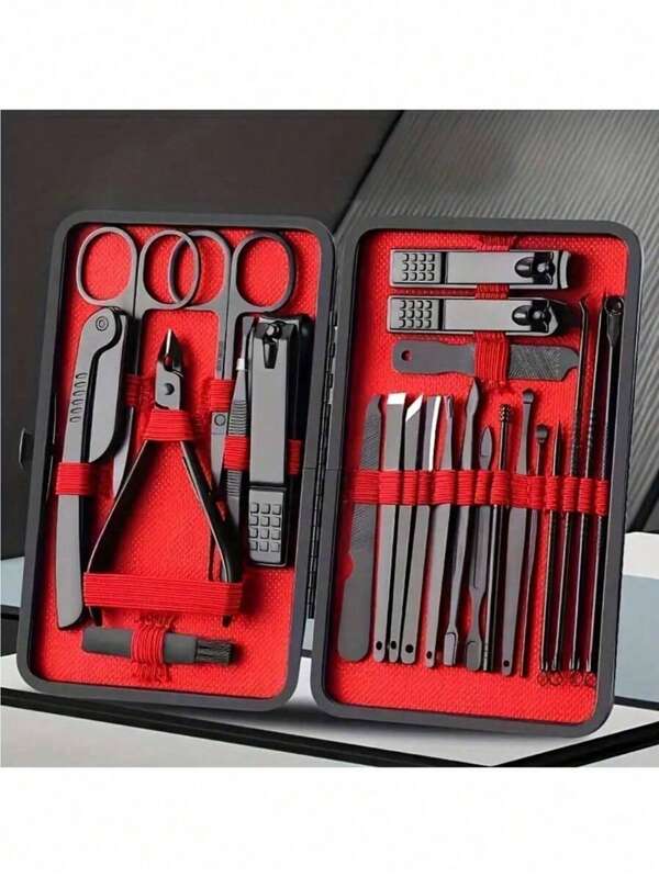 10PCS Full Set Of Gifts Professional Nail Clippers Manicure Tool Set With Travel Case - Includes Cuticle Nippers And Cutter Kit - Grooming Kit For Travel - Portable,Bag,Organizer,Storage Black