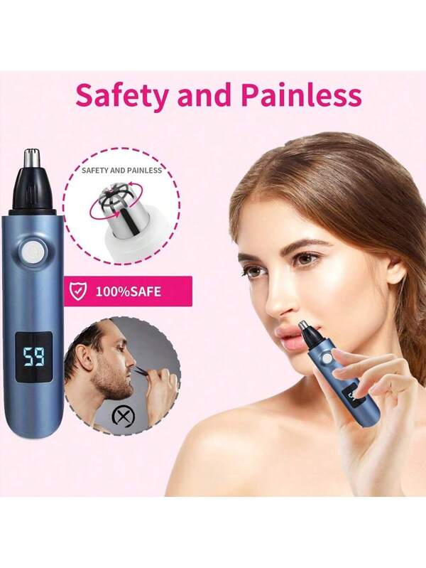 3 In 1 Electric Ear And Nose Hair Trimmer, Unisex, Rechargeable, Professional Painless Nose Hair Trimmer Eyebrow Facial Hair Trimmer Waterproof Double-Edged Blade Easy To Clean, Nose Hair, Ear Hair And Facial Hair Trimmer With Vacuum Cleaning System, The Best Gift For The Holidays, Give It To Your Loved Ones. Blue