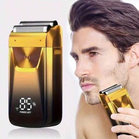 Reciprocating Electric Shaver,Hair Rechargeable USB Charging Beard Trimmers For Men, CordlessElectric Hair Shaver,Gifts For Father's Day Gold