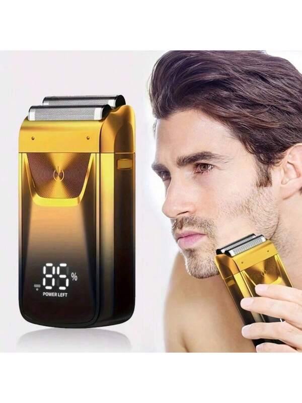 Reciprocating Electric Shaver,Hair Rechargeable USB Charging Beard Trimmers For Men, CordlessElectric Hair Shaver,Gifts For Father's Day Gold