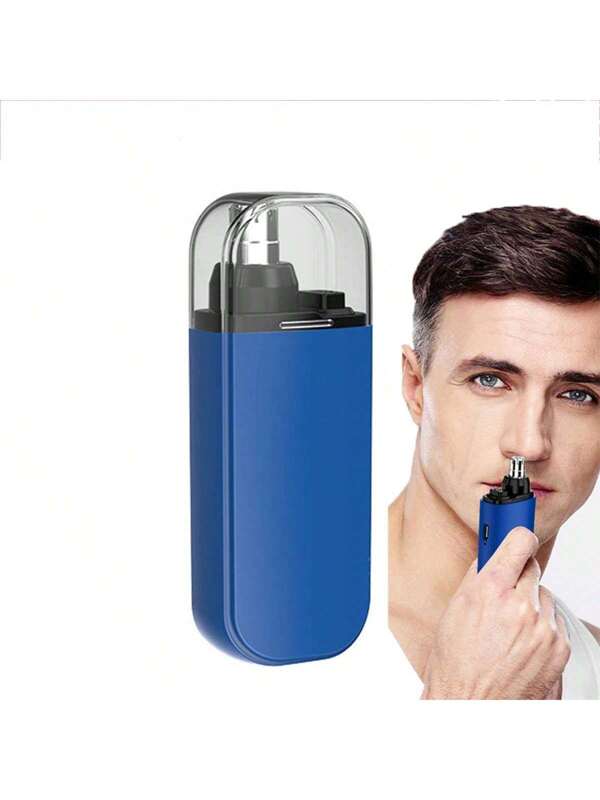 Rechargeable Nose Hair Trimmer For Men And Women,  USB Nose Trimmer, Ear And Nose Clipper, Easy To Clean Blue