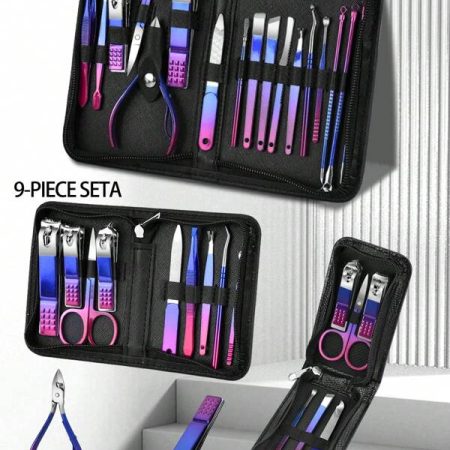 18/9/6pcs Nail Clipper Set, Stainless Steel Nail Care Tools, Nail Scissor Kit, Business Zipper Pouch Multicolor