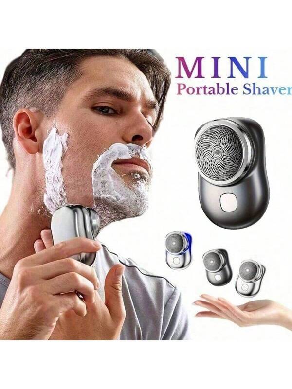 Electric Razor For Men, Mini-Shave Portable Electric Shaver, New Upgrade Mini Electric Razor Shavers For Men, Rechargeable, One-Touch Use, Suitable For Home, Car, Travel Grey