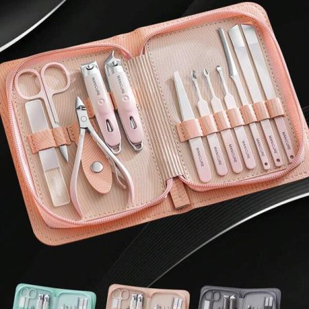 12pcs/Set Manicure And Pedicure Set: Stainless Steel Nail Clippers, Cuticle Trimmer, Ear Picker - Modern Travel Beauty Set With Storage Bag, Nail Clipper Set Manicure Set Multicolor