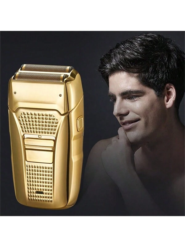 Rechargeable Shaver, Professional Men's Electric Shaver Gold