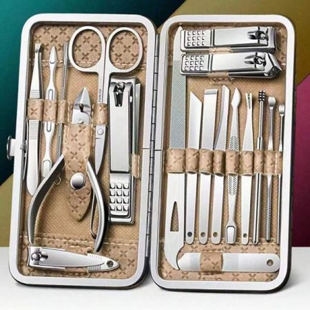 Manicure Pedicure Set,Professional Toenails Cuticle Cutter Clipper Fingernails Grooming Kit-Stainless Steel Nail Clippers Set Travel Case- Nail Care Tools For Men And Women Multicolor