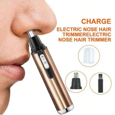 1pc 12.7cm Aluminum Metal Electric Battery Type Eyebrow Shaver Nose Hair Trimmer Gold